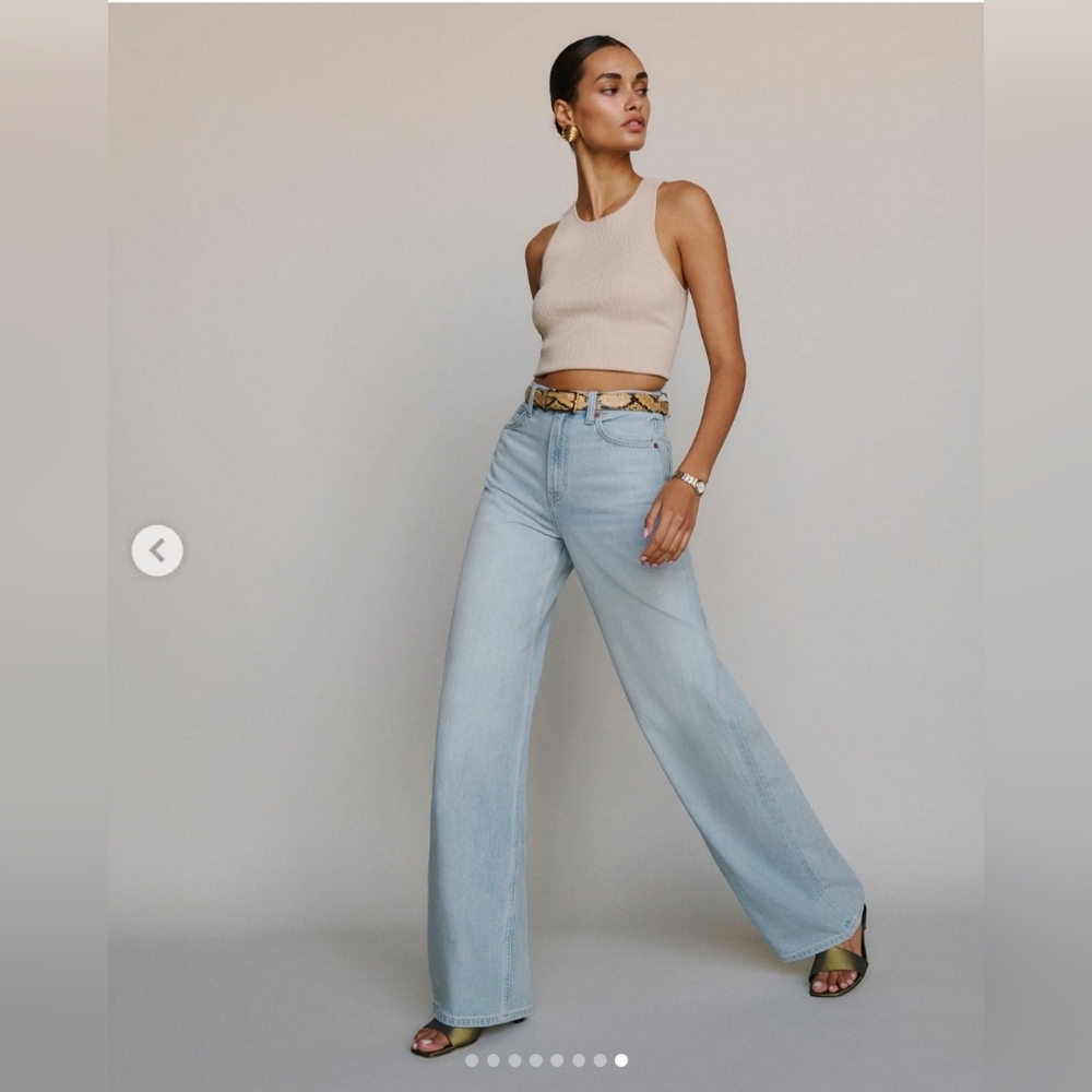 Reformation Cary Lived In Wide Leg Jeans In Sheyenne